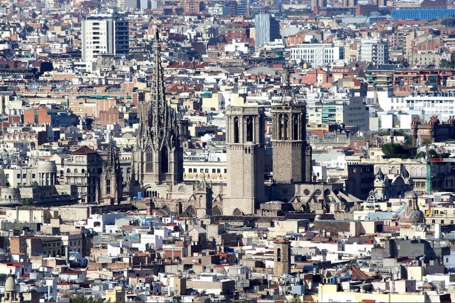 Altstadt von Barcelona, vom Montjuic aus aufgenommen - Foto von mir